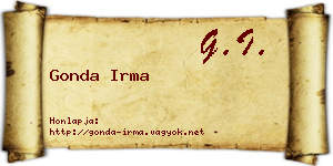 Gonda Irma névjegykártya